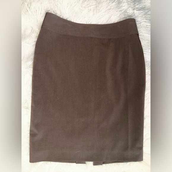 New INC International Buckled Concept Brown Regular Fit Pencil Skirt, Size 2P. - Picture 2 of 6